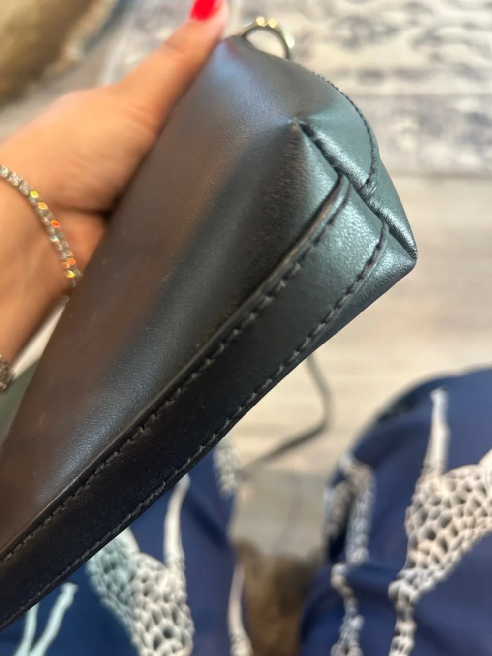 kate spade Black Leather Crossbody Pouch with Gold Logo